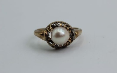 Gold Ring with Pearl 8K Yellow Gold