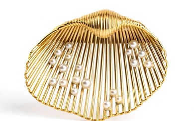 Gold brooch with pearls, Perla Di Sanremo 1955 prize, owned by Countess Paola Della Chiesa, 1955
