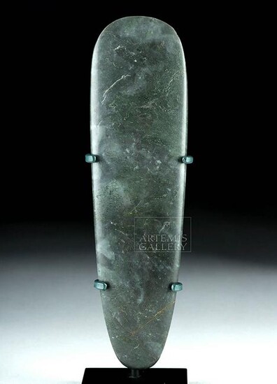 Gorgeous / Large Olmec Blue-Green Jade Celt