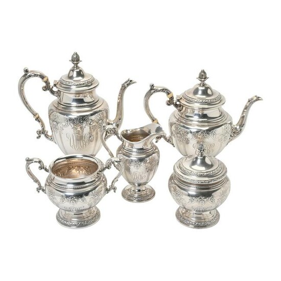 Gorham Baronial Sterling Silver Tea and Coffee Service.