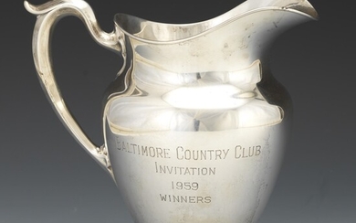 Gorham Vintage Sterling Silver Trophy Ewer, Baltimore Country Club Winners 1959