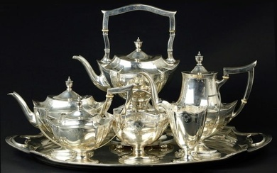 Gorham large sterling silver tea/ coffee set, 7 pieces. marked "GORHAM STERLING ".