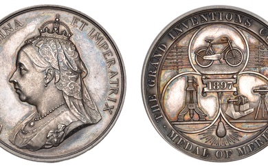 Grand Inventions Competition, 1897, Medal of Merit, a silver award by The...