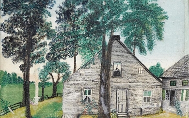 Grandma Moses, American 1860-1961 - Kenyon Old House; oil on canvas, signed 'Moses', 20.5 x 25.76 cm (unframed) Provenance: the artist; Sidney Janis c.1940; private collection and thence by descent; Sotheby's, Arcade Sale, 15th March 1986, sale...