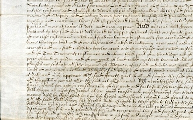 Great Britain Civil War Thomas Wentworth, 1st Earl of Cleveland 1628 (1 July) deed on parchment...