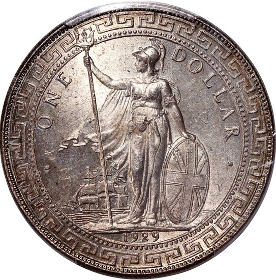 Great Britain, silver $1, overdate 1929/1-B, Trade dollar