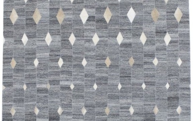Grey New Handcrafted Modern Cowhide Patchwork Print 4X6 Oriental Area Rug Carpet