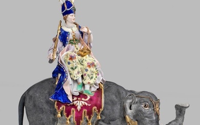 Große Meissen Figur "Sultanin auf Elefant"