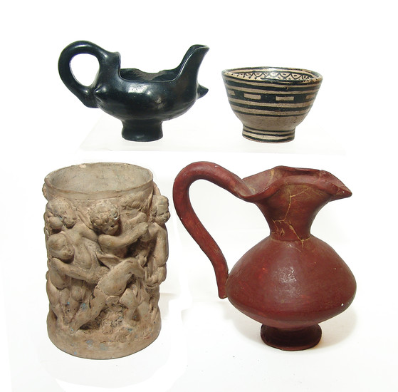 Group of 4 ancient-style ceramic vessels, 20th Century