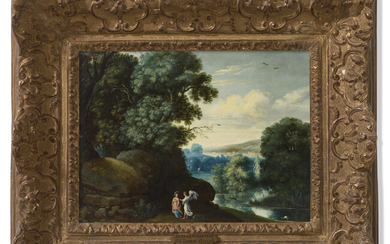 HERMAN VAN SWANEVELT (?WOERDEN C.1600-1655 PARIS) Hagar and the Angel in an extensive landscape