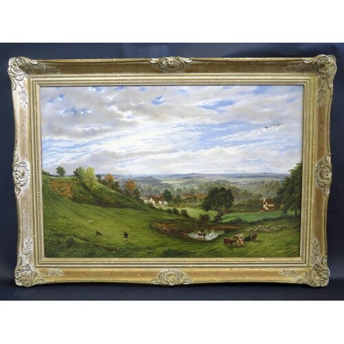 H.H. Horsley 1861, View from Colton nr. Rugley, oil on canva...