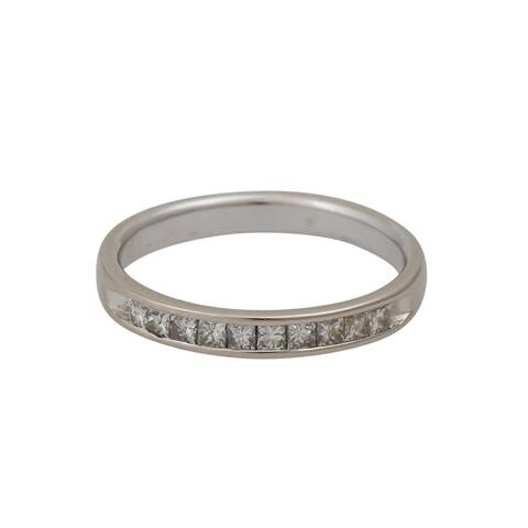 Halbmemoire Ring mit Prinzessdiamanten zus. ca. 0,40 ct