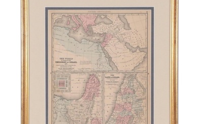 Hand-Colored Lithograph Map "The World As Known To The Children of Israel"