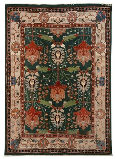 Hand Knotted Agra Rug 10x8 ft