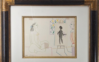 Hand Signed Pablo Picasso (After) Lithograph "Illustration 1" From The...