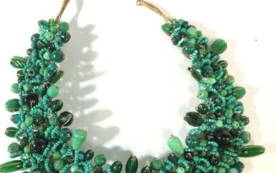 Handmade Artisanal Glass Bead Collar Necklace