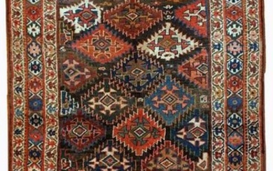 Handmade antique Persian Kurdish rug 4.2' x 6.3' (