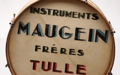Handpainted Antique French Maugein Freres Drum (Dia58.5cm)