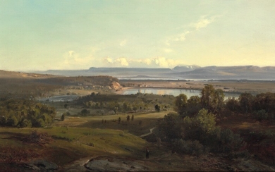Harald Jerichau: View from the Roman Campagna. Signed with monogram. Oil on canvas. 36×61 cm.
