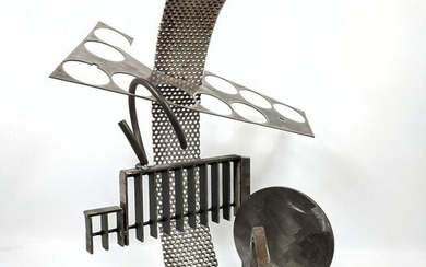 Heavy Industrial Steel Sculpture. Abstract Modern. wel