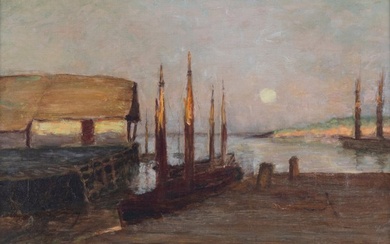 Henri Rouart (1833 - 1912) - harbor scene