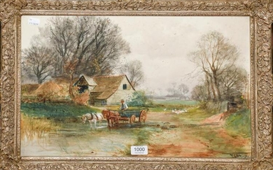 Lot 1000 Henry Charles Fox RPA (1855-1929) Watering the...