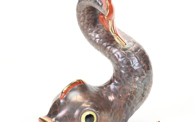 Herend Large Rust Dolphin/Koi Fish, 1990s