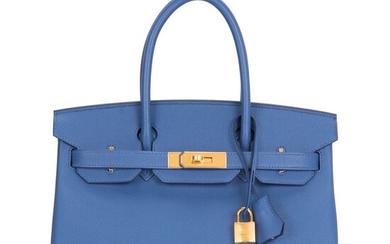 Hermès Bleu Brighton Birkin 30cm of Epsom Leather with Gold Hardware