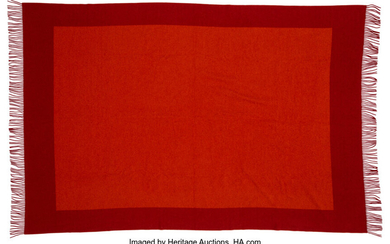 Hermès Orange & Red Cashmere Throw Blanket Condition: 3...