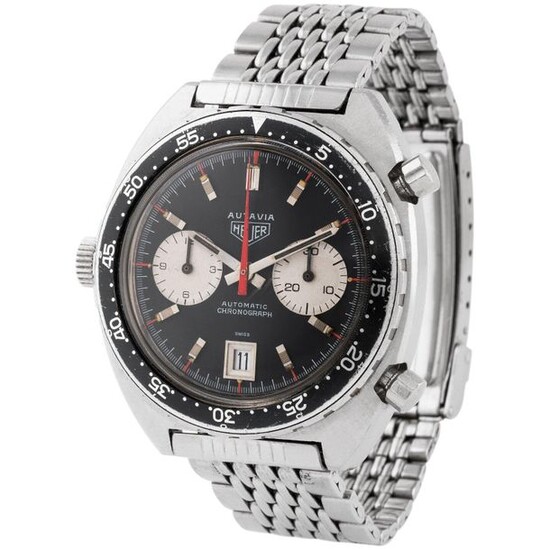 Heuer. Very Nice and Cool Autavia “viceroy” in Steel, Reference 1163, With Box