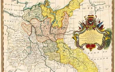 Historical map of East Germany, 18th century, ''A Correct Map of the Northeast part of Germany.