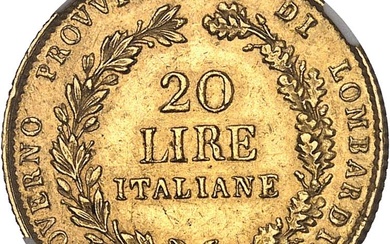 ITALIE - ITALY Lombardie, Gouvernement provisoire de (1848). 20 lire...