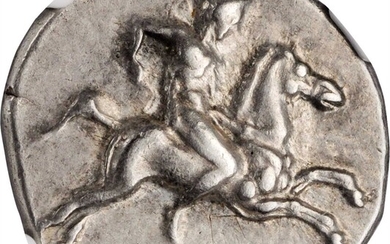 ITALY. Calabria. Tarentum. AR Didrachm (Nomos), ca. 400-390 B.C. NGC Ch VF. Graffito.