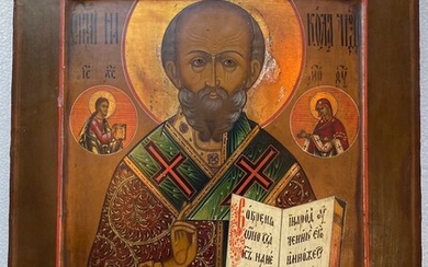Icon, Saint Nicholas - Wood - 19th century