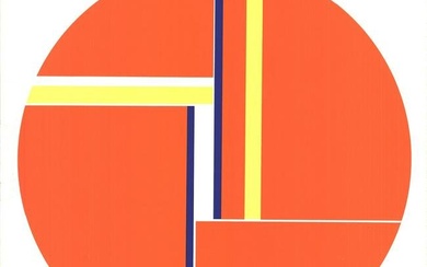 Ilya Bolotowsky - Untitled (Orange Tondo) - 1973 Serigraph - SIGNED 29" x 29"