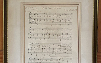 Important NOVELLO music manuscript, WW II + book