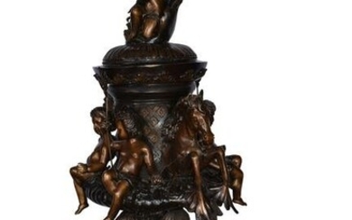 Impressive Large Cupid Fountain Made of Bronze Statue