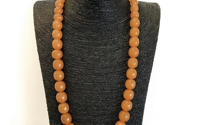 Incredible Vintage Amber Necklace made from Round Amber