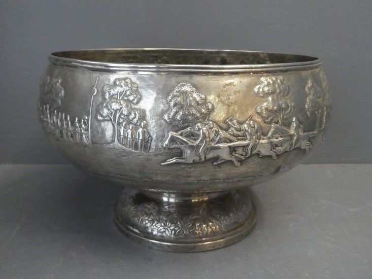 Indian silver bowl 19H x 30D cm