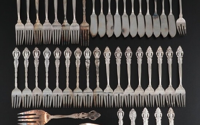 International "Empress" and Other Silver Plate Flatware, Mid-Late 20th Century