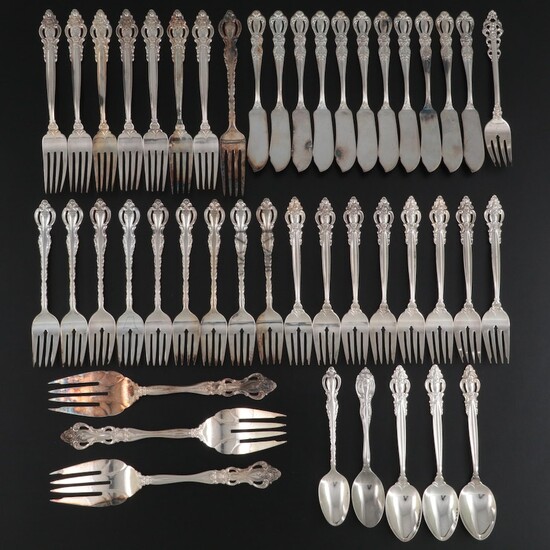 International "Empress" and Other Silver Plate Flatware, Mid-Late 20th Century
