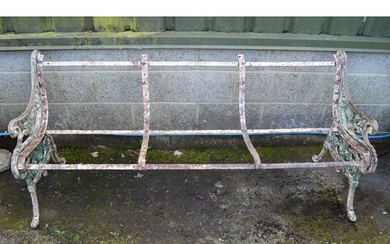 Iron garden bench frame - 184cm xc 64cm x 80cm tall