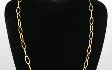 Italian 14K Yellow Gold Oval link Chain Necklace