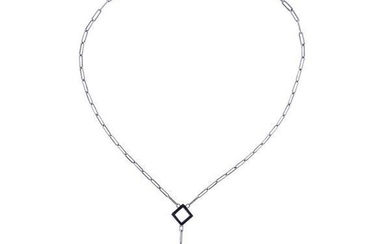 Italian 18k Gold Enamel Diamond Pendant Necklace