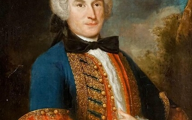Italian or Spanish School, Late 18th Century, Portrait of a Gentleman, Unsigned, Oil on Canvas, 36-3/4 x 29 inches