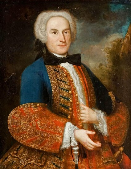 Italian or Spanish School, Late 18th Century, Portrait of a Gentleman, Unsigned, Oil on Canvas, 36-3/4 x 29 inches
