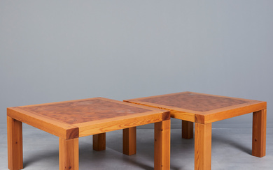 JACOB KIELLAND-BRANDT. Two coffee tables/side tables, pine, 1960s/1970s, Denmark (2).