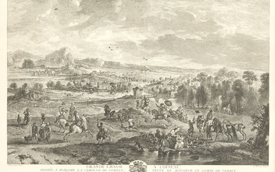 JEAN MOYREAU (1690 / 1762) "Grande chasse a Loiseau"