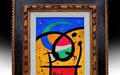 JOAN MIRO (1893-1983) / Large Painting On Canvas / Matisse , Picasso , Braque Era