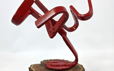 JOE SELTZER "Red Angles" Welded Metal Sculpture. Free